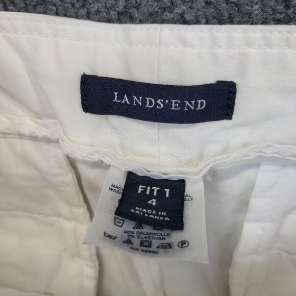 Lands' End Womens Fit 1 Chino Shorts White Size 4 Slash Pockets - Picture 12 of 13